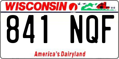 WI license plate 841NQF