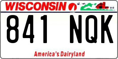 WI license plate 841NQK