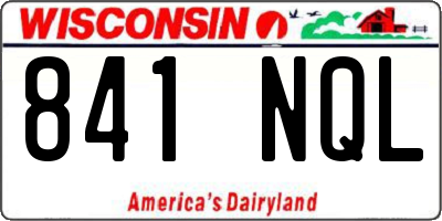 WI license plate 841NQL