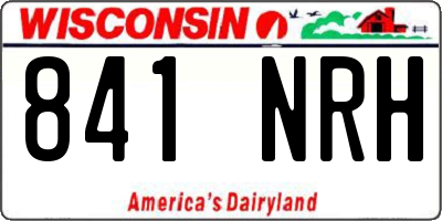 WI license plate 841NRH