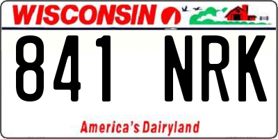 WI license plate 841NRK