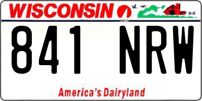 WI license plate 841NRW