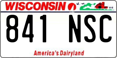 WI license plate 841NSC