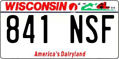 WI license plate 841NSF