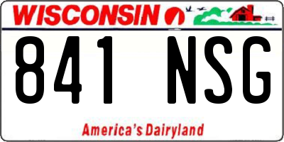 WI license plate 841NSG