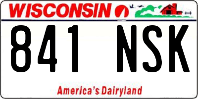 WI license plate 841NSK