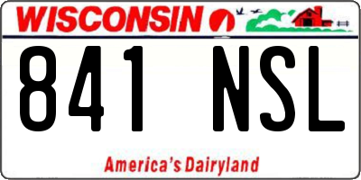 WI license plate 841NSL
