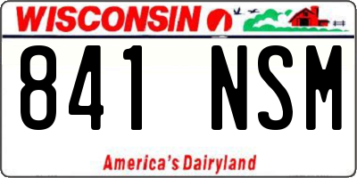 WI license plate 841NSM