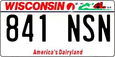 WI license plate 841NSN