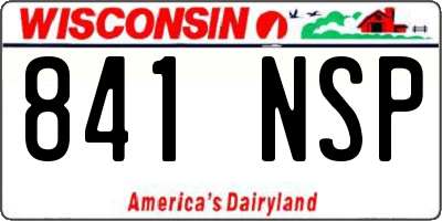 WI license plate 841NSP
