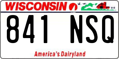 WI license plate 841NSQ