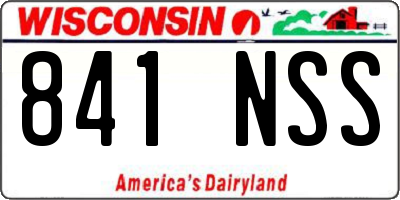 WI license plate 841NSS