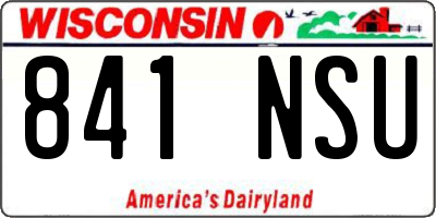 WI license plate 841NSU