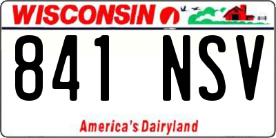 WI license plate 841NSV