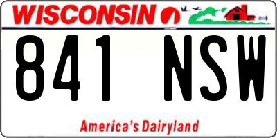 WI license plate 841NSW