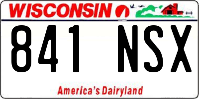 WI license plate 841NSX