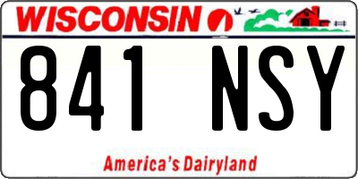 WI license plate 841NSY