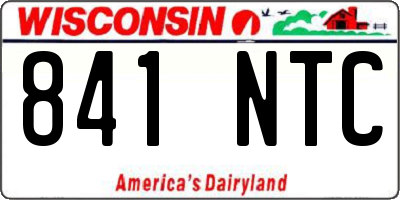WI license plate 841NTC