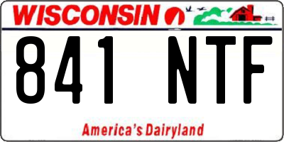 WI license plate 841NTF