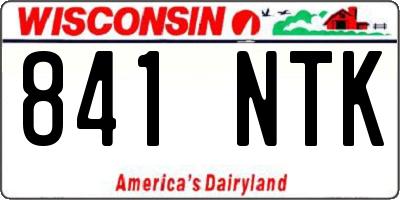 WI license plate 841NTK