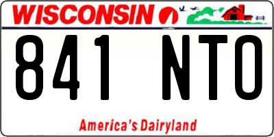 WI license plate 841NTO