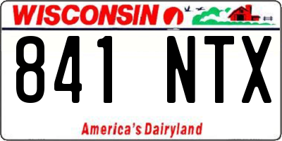 WI license plate 841NTX