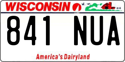WI license plate 841NUA
