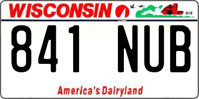 WI license plate 841NUB