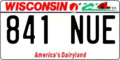 WI license plate 841NUE