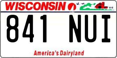 WI license plate 841NUI