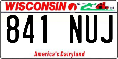 WI license plate 841NUJ