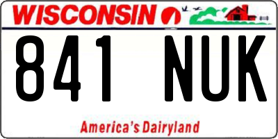 WI license plate 841NUK