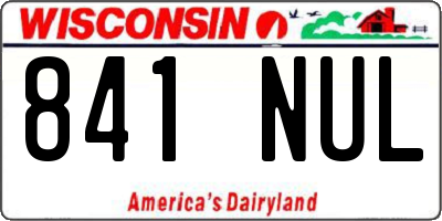 WI license plate 841NUL