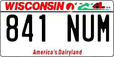 WI license plate 841NUM