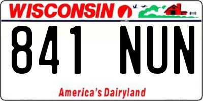 WI license plate 841NUN