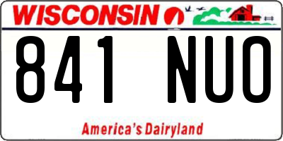 WI license plate 841NUO