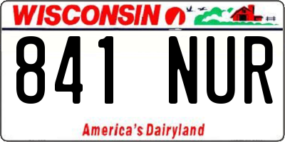 WI license plate 841NUR