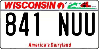 WI license plate 841NUU