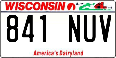 WI license plate 841NUV