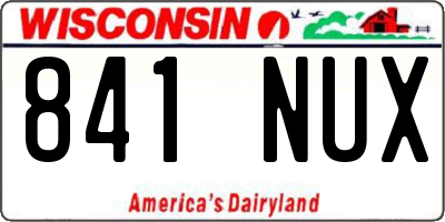 WI license plate 841NUX