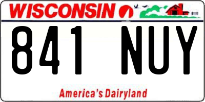 WI license plate 841NUY