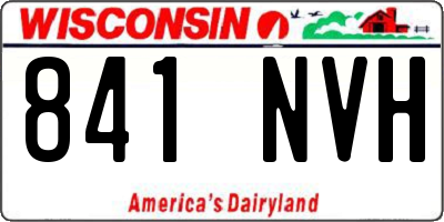 WI license plate 841NVH