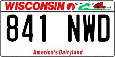 WI license plate 841NWD