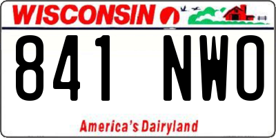 WI license plate 841NWO