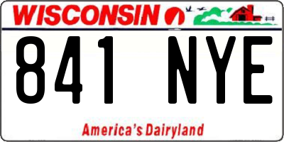 WI license plate 841NYE