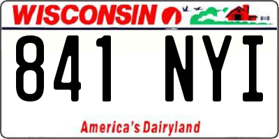 WI license plate 841NYI