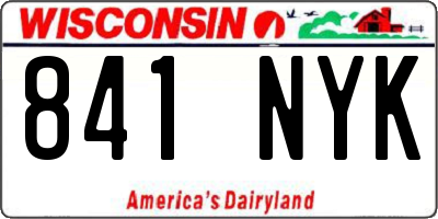 WI license plate 841NYK