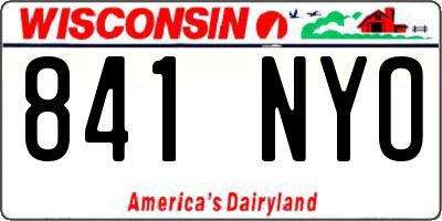 WI license plate 841NYO