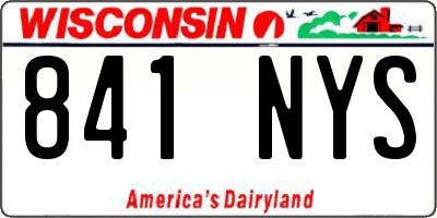 WI license plate 841NYS