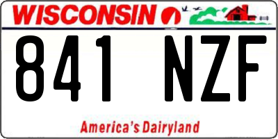 WI license plate 841NZF